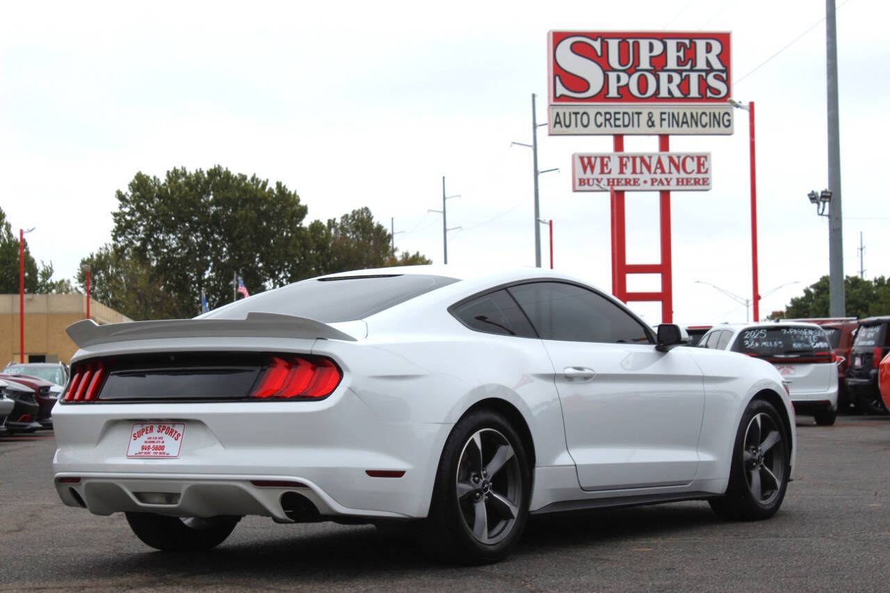 2015 White Ford Mustang V6 Coupe (1FA6P8AM1F5) with an 3.7L V6 3.7L V6 engine, Automatic 6-Speed transmission, located at 4301 NW 39th , Oklahoma City, OK, 73112, (405) 949-5600, 35.512135, -97.598671 - SPEND SMART --- BUY FROM SUPER SPORTS. ALL PRICES, DOWN PAYMENTS, PAYMENTS, AND FINANCE TERMS ARE NEGOTIABLE AT THE TIME OF APPROVAL. WE WILL WORK WITH YOU TO FIT YOUR BUDGET. WE WILL EVEN LOWER AND ADJUST THE NUMBERS TO HELP MAKE THE VEHICLE MORE AFFORDABLE FOR YOU. Our financing progra- Photo#3