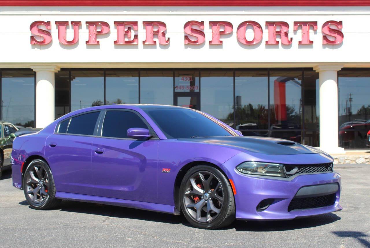 2019 Purple Dodge Charger R/T 392 (2C3CDXGJ2KH) with an HEMI 6.4L V8 485hp 475ft. lbs. 6.4L V8 engine, Automatic 8-Speed transmission, located at 4301 NW 39th , Oklahoma City, OK, 73112, (405) 949-5600, 35.512135, -97.598671 - SPEND SMART --- BUY FROM SUPER SPORTS. ALL PRICES, DOWN PAYMENTS, PAYMENTS, AND FINANCE TERMS ARE NEGOTIABLE AT THE TIME OF APPROVAL. WE WILL WORK WITH YOU TO FIT YOUR BUDGET. WE WILL EVEN LOWER AND ADJUST THE NUMBERS TO HELP MAKE THE VEHICLE MORE AFFORDABLE FOR YOU. Our financing progra- Photo#0